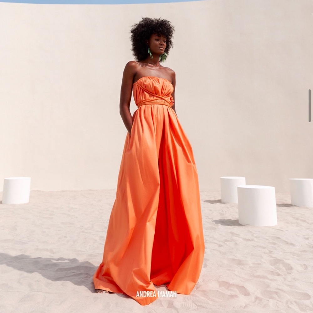 Andrea Iyamah Orange Jumpsuit